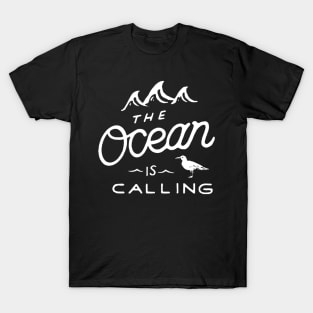 the ocean is calling with bird T-Shirt